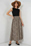 Women's Leopard Patterned Brown Skirt - 5