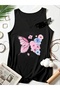 Women's Mix Printed Half V-Neck Sleeveless Regular Fit Comfortable T-Shirt