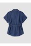 Trendlucky Women's Linen Blend Jean Shirt with Lace-Up Detail - 6