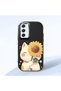 Samsung Galaxy A54 Compatible Case Camera Protector Black Silicone Couple Phone Case Cat Pattern