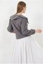 Women's Baby Collar Detailed Cotton Anthracite Shirt - 4