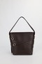 Women's Brown Double Belt Detailed Bucket Model Hand Shoulder Crossbody Bag Belle