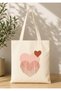 Vintage Boho Patterned Printed Raw Fabric Bag Organic Tote Bag