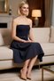 Women Strapless Midi Dress Belt Detailed Poplin Woven Sleeveless Skater Cut Casual Daily Modern Stylish - 3