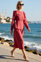 Women's Maxi Hijab Dress Long Sleeve Crew Neck Belted Modal Fabric Daily Casual Modern Stylish - 2