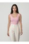 Women's Powder Square Collar Thick Strap Cotton Bodysuit - 4