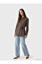 Brown Striped Women's Shirt Tunic - 2