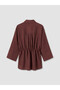 Özmarka New Season Burgundy Textured Oversize Women's Shirt - 8
