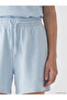 Blue Elastic Waist Palermo Printed Women's Shorts - 3