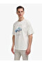 White Comfort Fit 100% Cotton Crew Neck Patterned T-Shirt 50320563-Vr013 - 3
