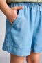 Drawstring Waist Above Knee Length Light Blue Shorts Girls G6381A826Sm - 4