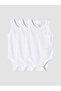 White Baby Girl Snap Fastener Bodysuit 3-Piece Set - 3