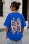 Flower Bouquet Back Print Unisex Oversize T-Shirt – Cotton Crew Neck Casual T-Shirt