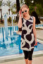 Black Pink Detailed Semi-Closed Hijab Swimsuit 3-Piece Set M2453 - 3