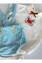 Handmade 100% Cotton Embroidered Sea Concept Party Baby Shirt and Romper Set - 3