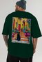For the Love of Cats 55 Cats Printed Green Oversize T-Shirt 100% Cotton Unisex Cat Lover Premium Design - 5