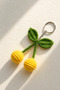 Hand Knitted Cherry Keychain Car Key Ornament Women's Bag Accessory - 3