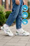 White Mint Green Velcro Mesh Boys' Sports Shoes - 3