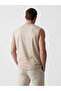 Original Oval Collar Printed Men's Sleeveless T-Shirt - 3