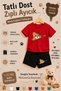 Cute Teddy Bear Printed Children's Set with Zipper – T-Shirt & Shorts 2-Piece Combination |   Trendy Summer Set for Ages 1-12