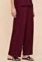 Textured Wide Leg Pants with Drawstring Waist - 4