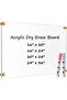 Frameless Acrylic Writing Board 50.8x40.6cm Reusable Office Note Display