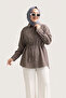 6508 - Stylish Comfortable Tie-Dye Detailed Woven Soft Poplin Fabric Women's Peach Shirt - 4