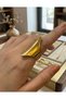 Bombeli Gold Color Steel Ring - 2
