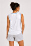 Women's Contrast Ribbed Sleeveless Athlete Crew Neck Summer Basic Athlete Top - White - 2
