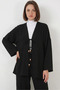 Women's V-Neck Black Two-Piece Set - 2