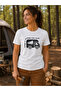 "Home Is Where You Park" Caravan Printed 100% Cotton Navy Blue Camping T-Shirt - 4