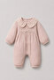 Pastoral Powder Baby Girl Cotton Jumpsuit with Ruffle Collar - 2