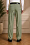 Men's Green Pleated Detail Comfortable Fit Premium Series Fabric Trousers - 6