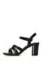 Women's Black Ankle Buckle Thick Heeled Sandals 26Sfe466218 - 3