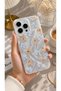 iPhone 16 Pro Compatible - Aurora Shiny Feather Pattern Silver Protective Silicone Phone Case