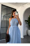 Baby Blue Shawl Strap Dress - 3428 - 2