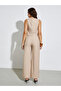 Beige Buttoned Waistcoat and Wide Leg Pants Co-ord Set - 7