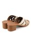 Cream-Gold Women's Heeled Slippers 33000 Anagram Z - 4