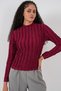 Women's Textured Stretchy Knitted Blouse 1444 - Burgundy - 6