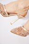 Merla Beaded High Heel Women's Heeled Slippers in Nude Satin - 4