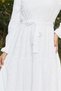 Belted Cotton Embroidered Dress 46685 - 3