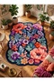 Sdt Shaped Floral Pattern Navy Blue Bohemian Modern Woven Base Decorative Carpet Sdt1510 - 2