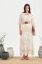 Women's Long Skirt with Complete Embroidery Detail, Elastic Waist, and Lined Design