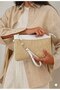 Unisex Straw Zipper Lined Long Strap Handbag Tablet Bag Portfolio Bag - 3