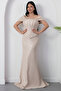 Strapless Neckline Rhinestone Lace Dress Dmn226 - 5