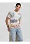 Patterned Riviera Crew Neck T-Shirt M4Gi54K9Rm1 - 3