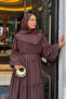 Women's Chiffon Ruffle Dress Brown - 5