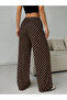 Women's Polka Dot Patterned Wide Leg Pants Comfortable Fit Palazzo - 2