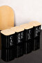 4-Pack 900 ml Bamboo Lid Transparent Labeled Tea & Sugar & Coffee & Salt Storage Container Black Acrylic Mica Jar - 4
