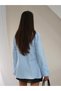 Women's Mirelle Woven Poplin Fabric Waist-Slit Shirt with Chain Detail - 4